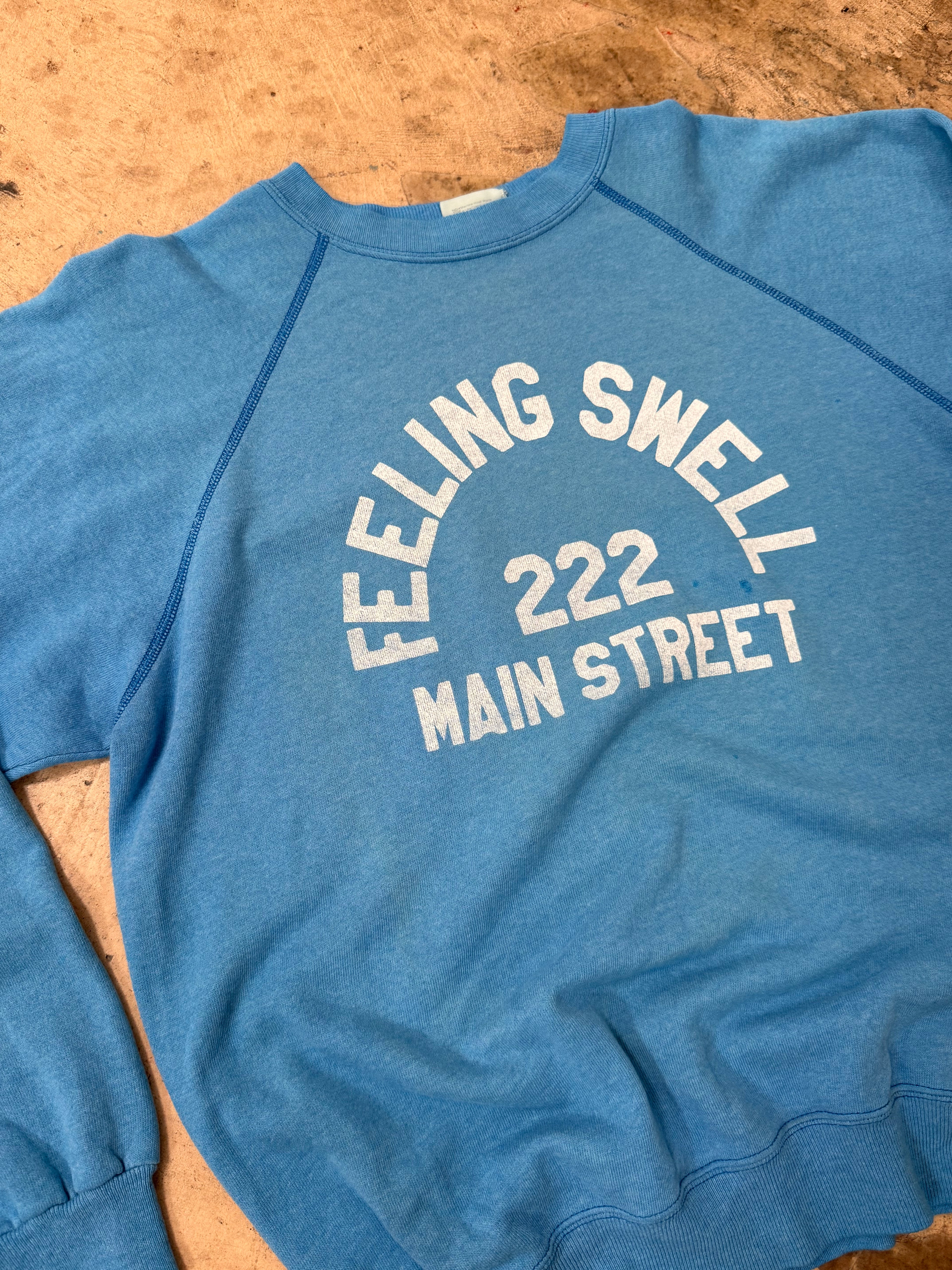 Vintage Main St. Crewneck- Sky Blue