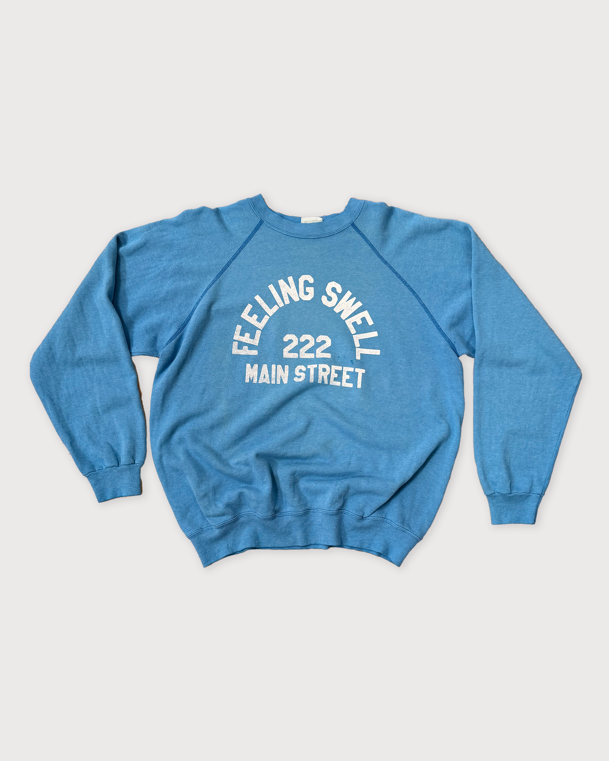 Vintage Main St. Crewneck- Sky Blue
