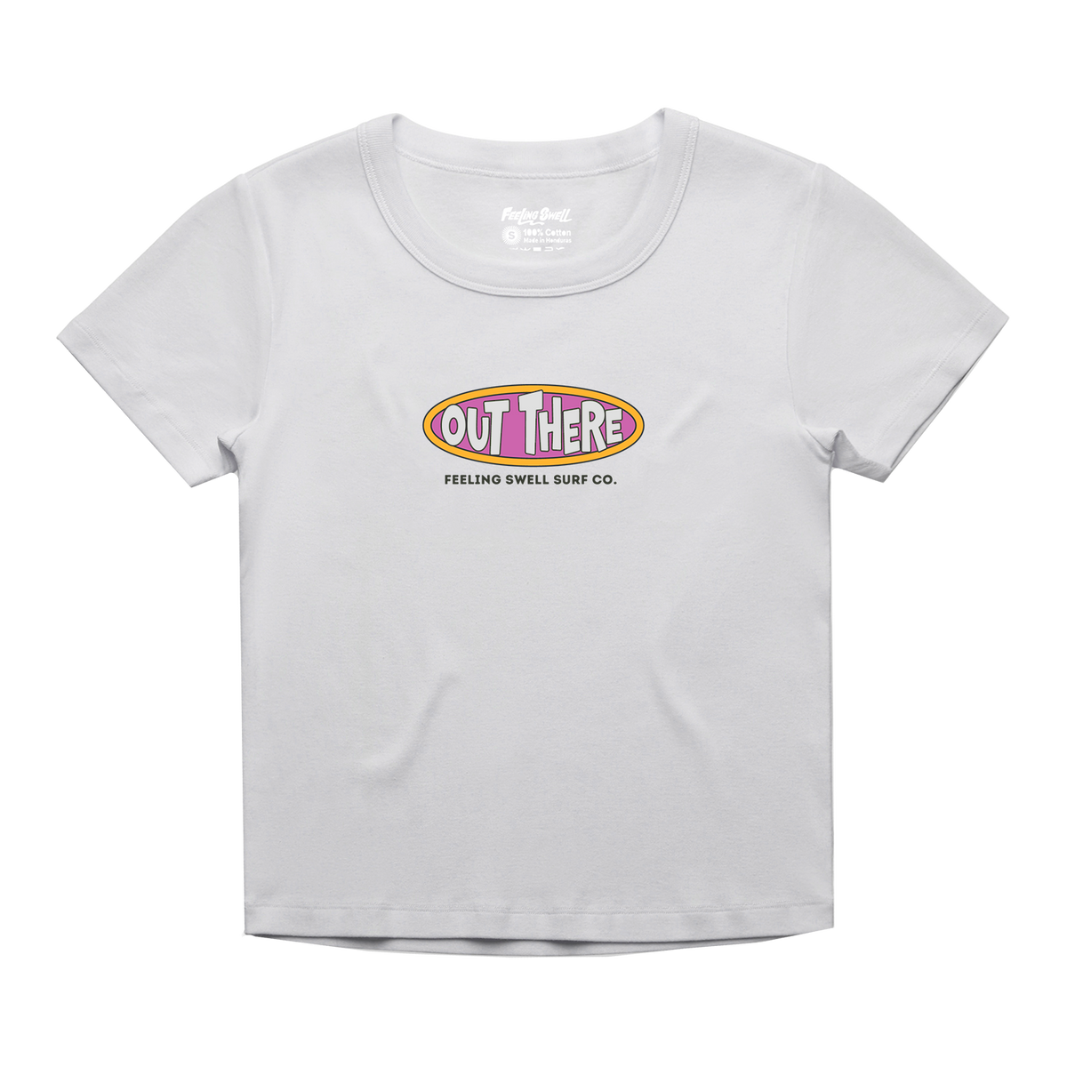 Out There Baby Tee | White