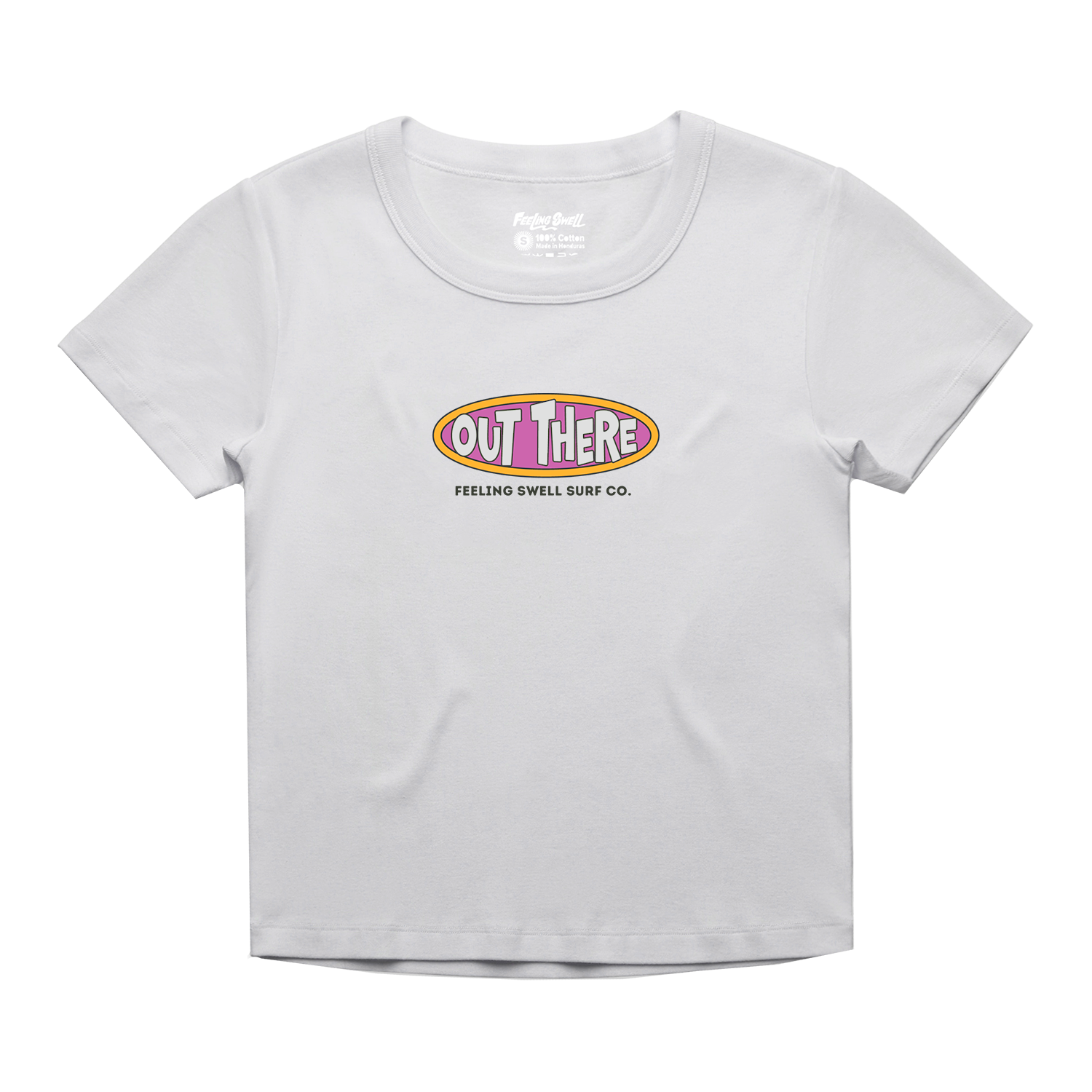 Out There Baby Tee | White
