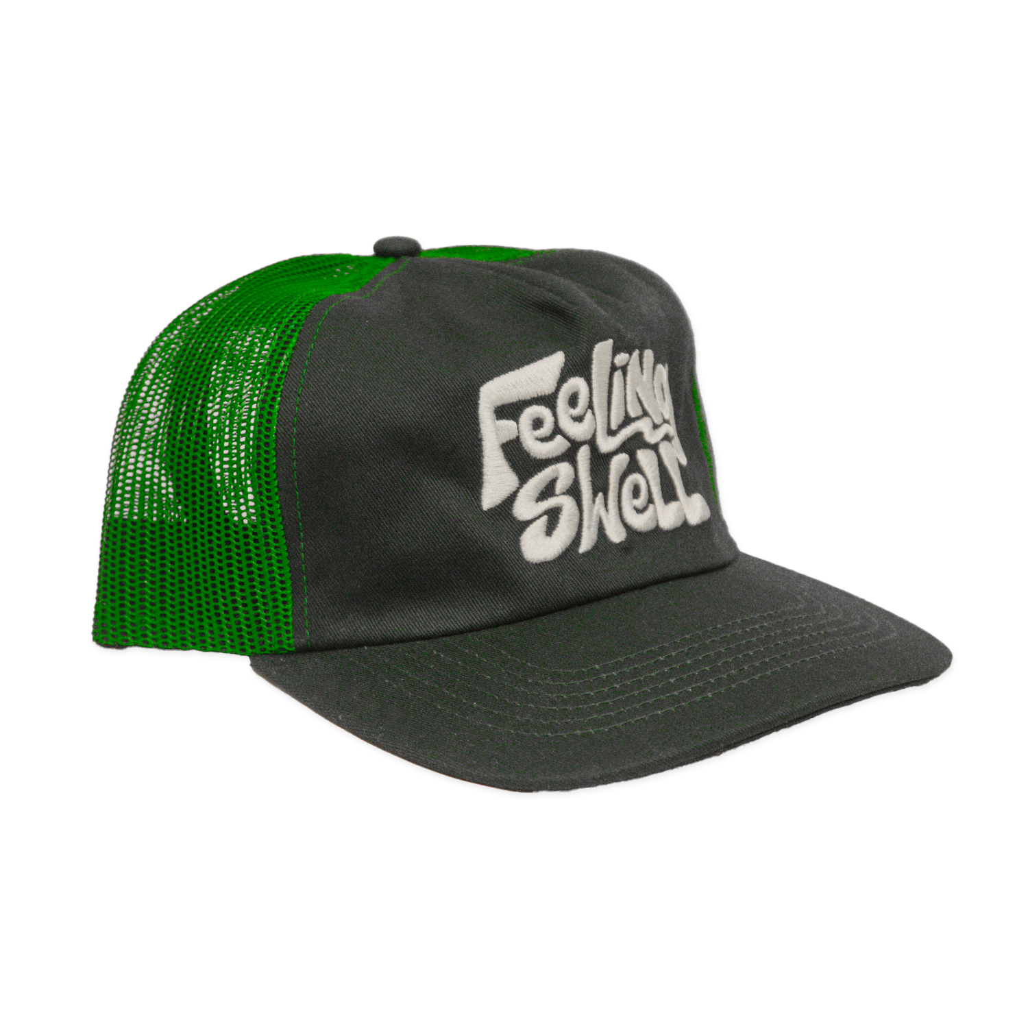 Logo Canvas Trucker Green – Feeling Swell - Main Image